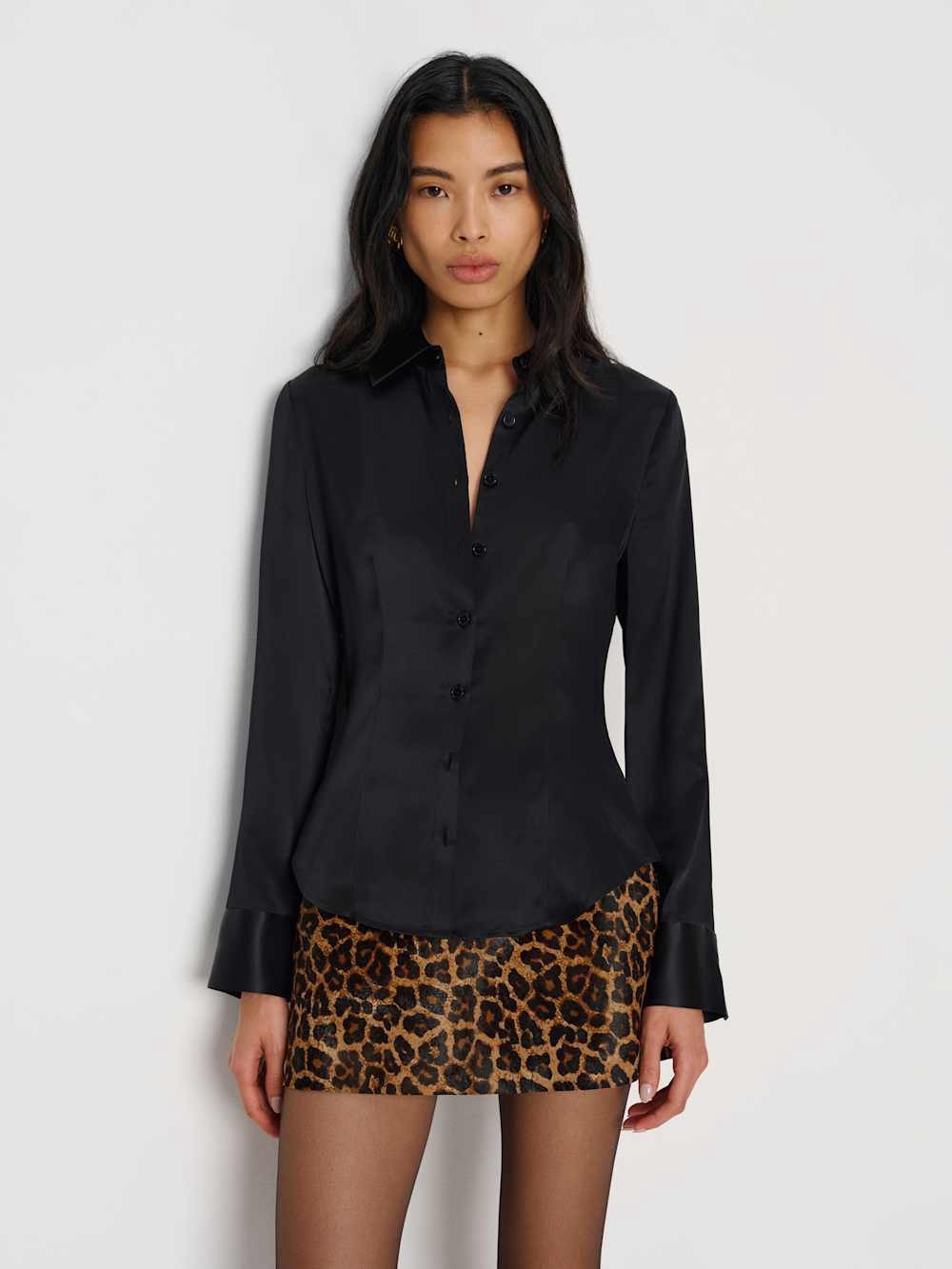 NWOT Reformation Raya Fitted Silk Shirt Size Small $100 OFF